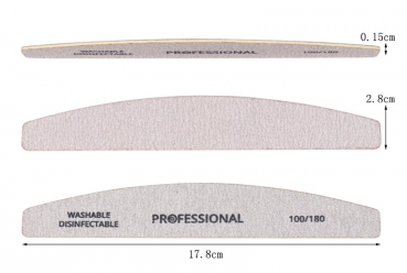 Preview: Dünne Halbmond Professional Feile 100/180    25Stk