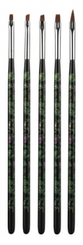 Pinselset Blümchen Grün Schwarzer Stiel