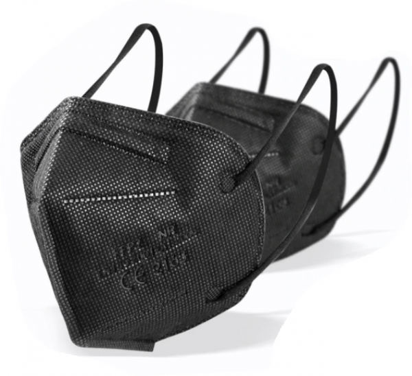 FFP2 Mundschutz Maske Schwarz (10 Stk, Typ2 Breit)
